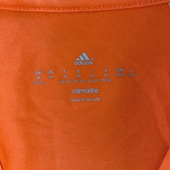 Adidas Climalite Orange 3/4 Zip Pullover Long Sleeve Top Thumbholes‎ - Picture 5 of 5
